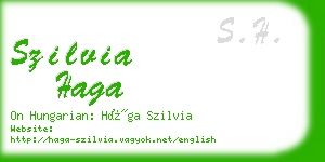 szilvia haga business card